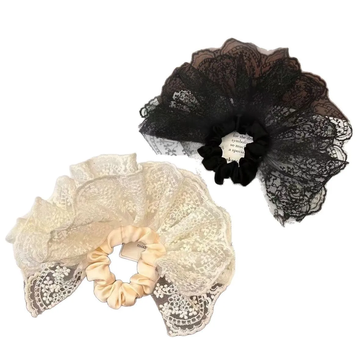 Women's Elegant Lace Double-Layer Hair Scrunchies - Sweet and Fashionable Kawaii Accessories