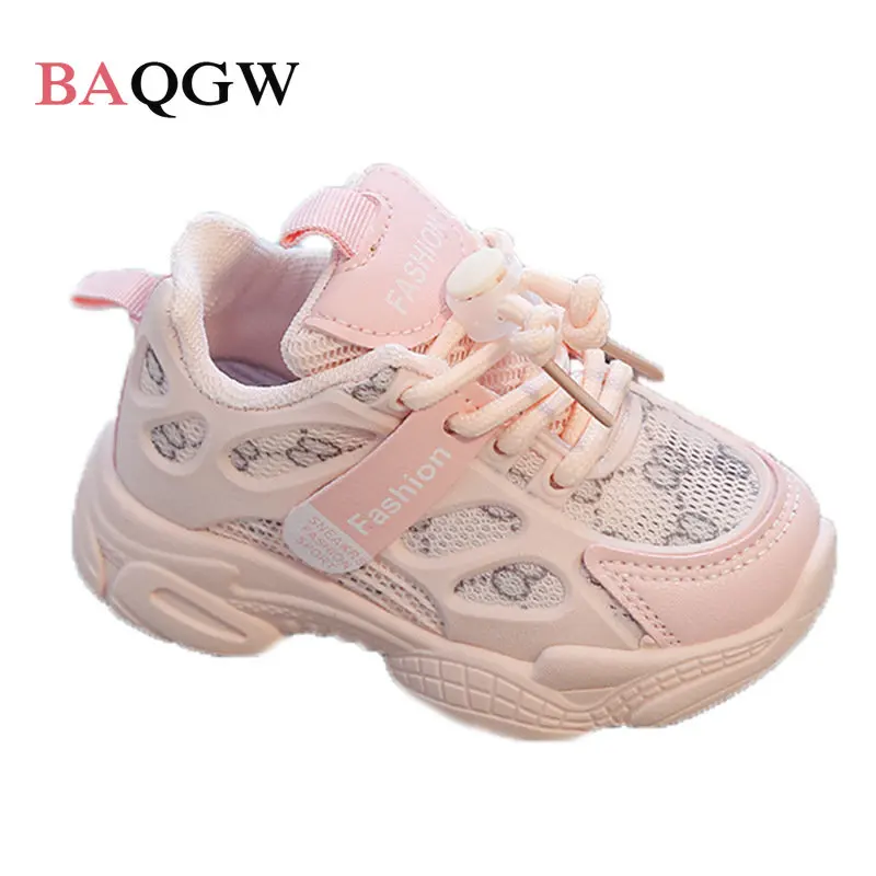 Letter Print Kids Shoes Autumn Toddler Shoes for Boys Girls Breathable Mesh Winter Casual Sneakers Non-slip Sport Tenis Shoes