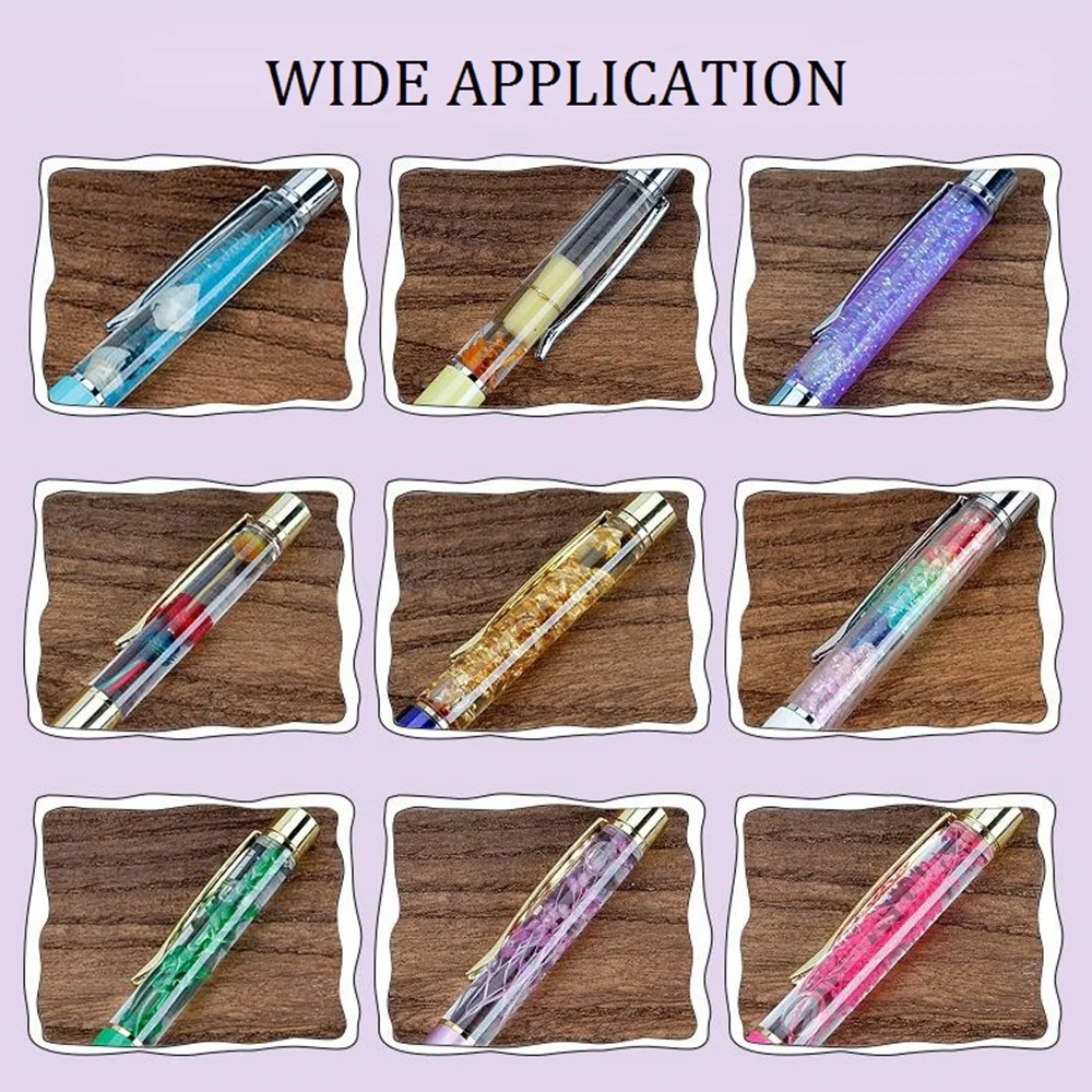 10pcs Creative Empty Tube Ballpoint Pens 14cm for DIY Glitter Epoxy Resin Crystal Bead Filled Ballpoint Pen Herbarium Pen Making