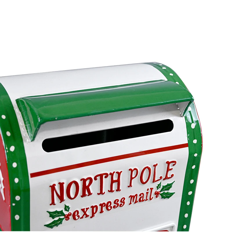 Outdoor Garden Metal Mailbox Christmas Wishing Mailbox Leaving Message Post Box Standing Santa Mailbox Farmhouse Design