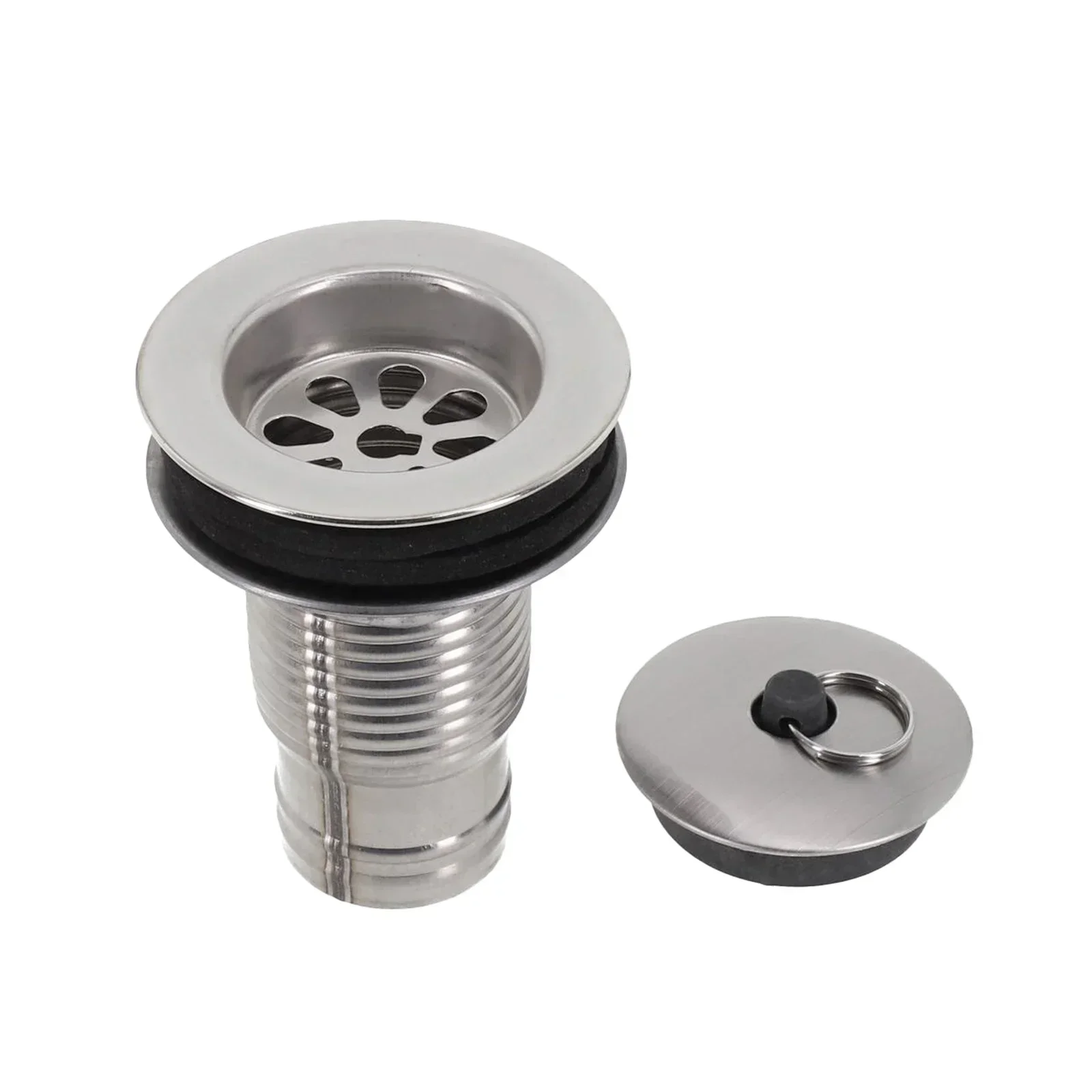 Bathroom Pool Sink Drain Plug Drain Filter 60mm Button Durable Sink Plug Stainless Steel Waste Stopper