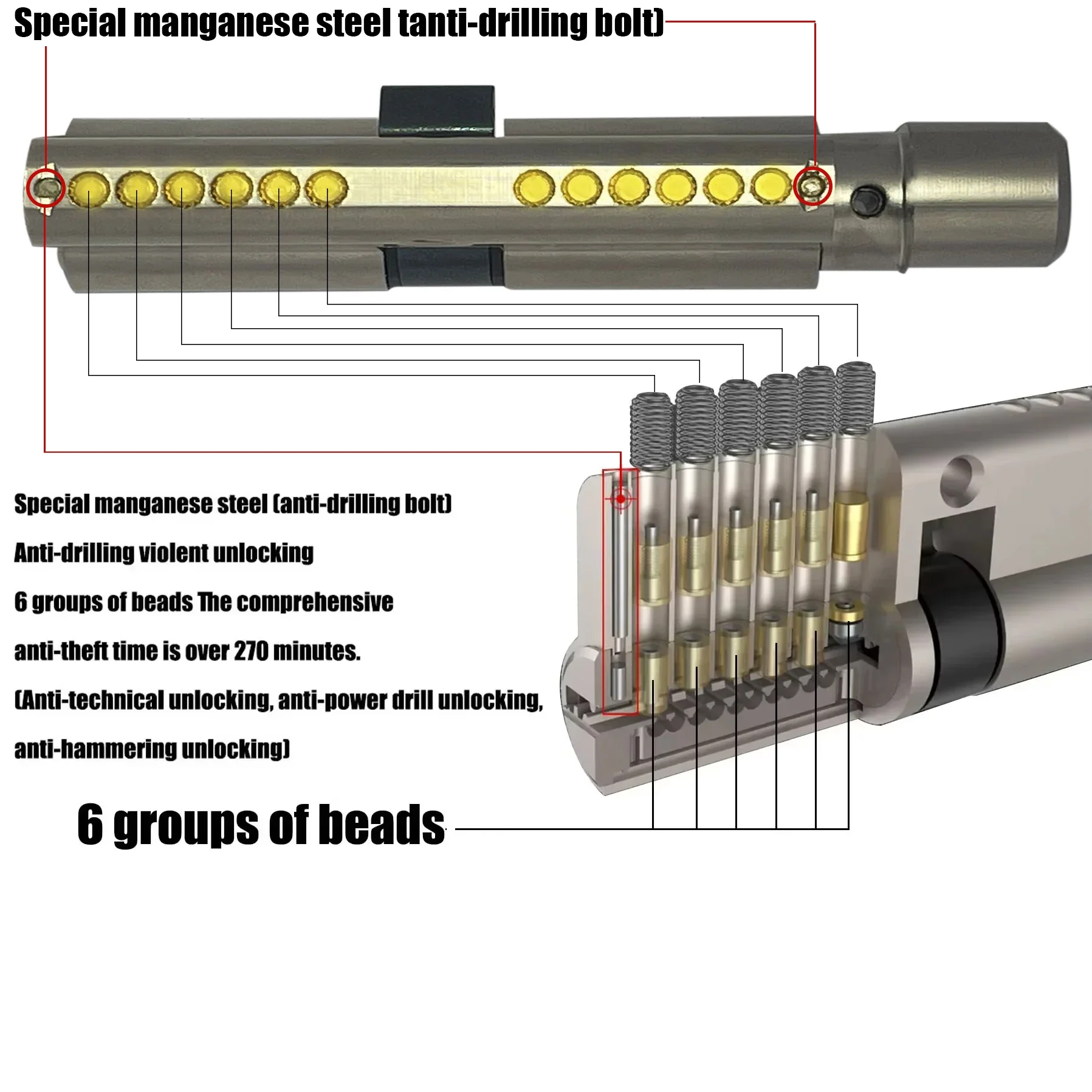 European Standard Door Lock Cylinders All Same Key For Entry Door Gate door lock cylinder