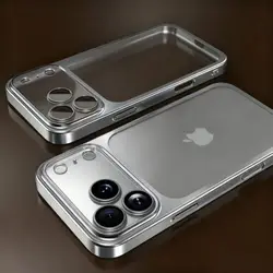 Matte Luxury Plating Shockproof Phone Case with Camera Lens Protector - iPhone 18 Pro Max (Slivery)
