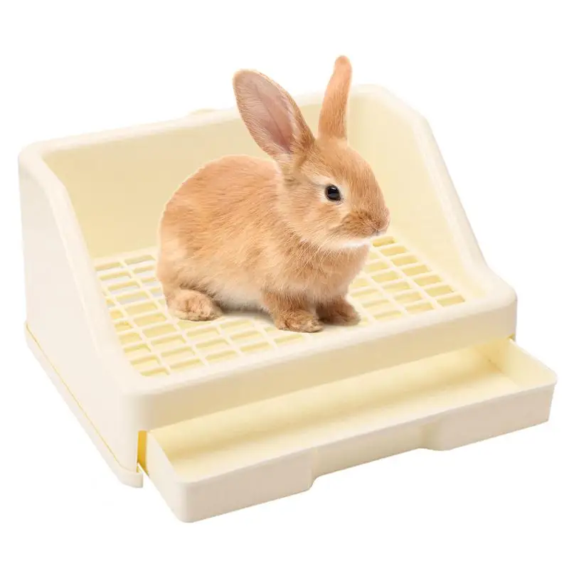 

Small Bedding Box Potty Trainer Pan With Grid For Small Pets Small Animal Litter Box Bunny Restroom Litter Tray