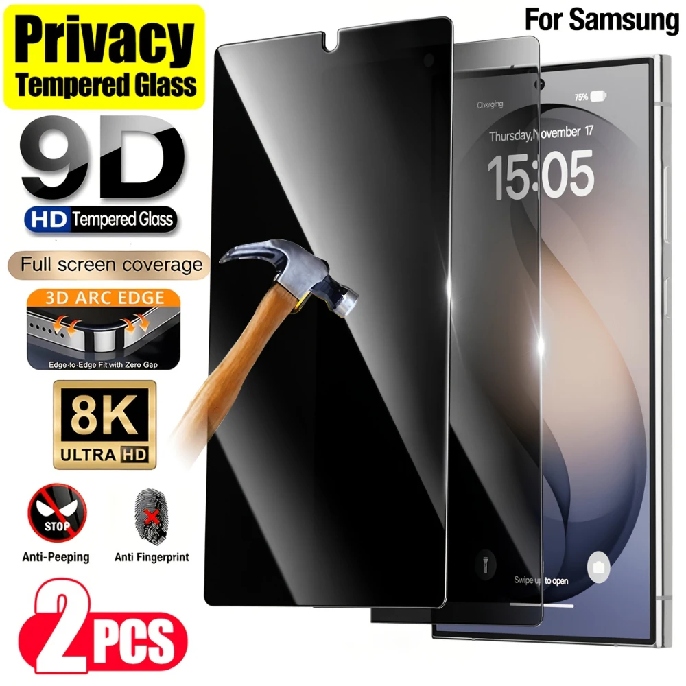 NNBILI 2 pellicole protettive per la privacy, compatibili con Samsung Galaxy S26 S25 S24 Ultra, funzione di sblocco con impronta digitale