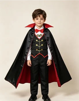Boys Vampire Cape Costume 1