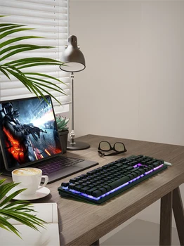 NPET K10 Wired Gaming Keyboard, LED Backlit, Spill-Resistant Design, Multimedia Keys,for Desktop, Computer, PC (Black) 2