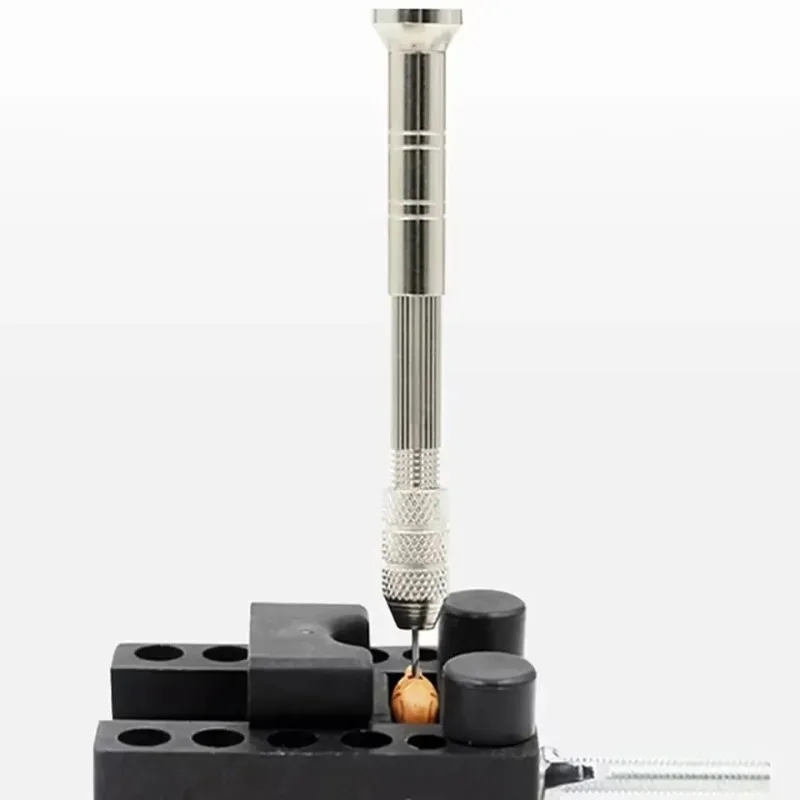 0.8-3.0mm Mini Hand Drill Set - Precision Manual Rotary Tool with Twist Bits & Pin Vise for Watch Repair and Woodworking