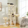 Multi-Level Cat Tree with Scratching Post Hammock Large Perches Hanging Balls Tall Cat Tower for Indoor Spacious Cat Condo House 1