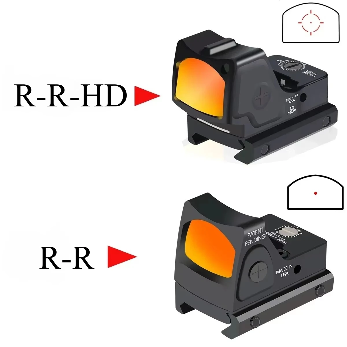 Tactical HD Red Dot Reflex Sight 32MOA with Light Sensing System Fit 20mm Rail for GLOCK