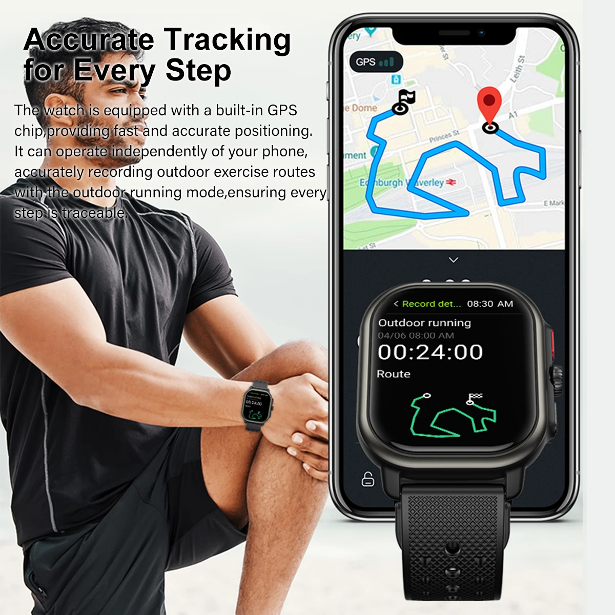 2024 AMOLED ÷  GPS     ȭ Ʈġ, 100  , 2.15 ġ GPS Ʈ ġ, , ǰ