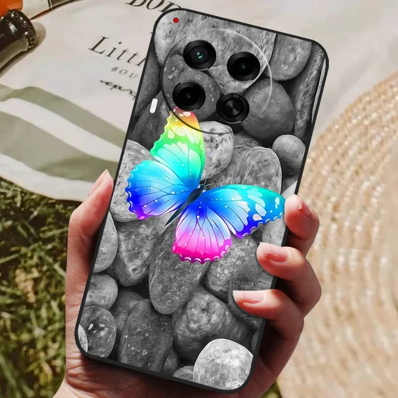 Stylish Painted Silicone TPU Soft Phone Case - Black Protective Shell