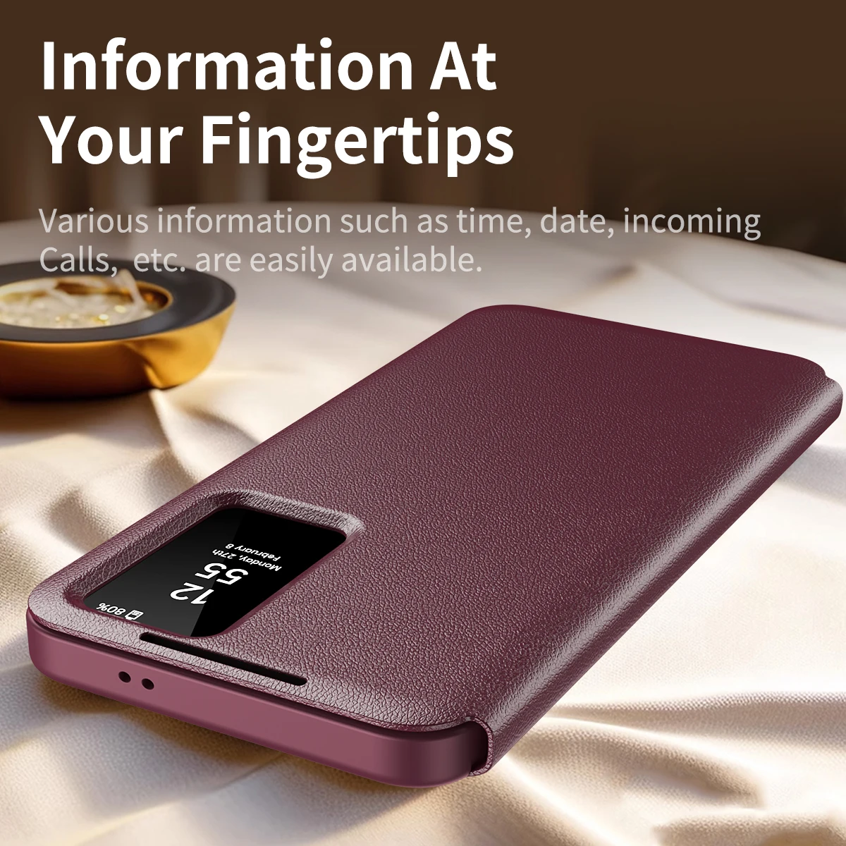 Wallet Card Slot Holder Flip Cover For Samsung Galaxy S25 S24 S23 S22 Ultra Window View Smart Display Leather Cases 3