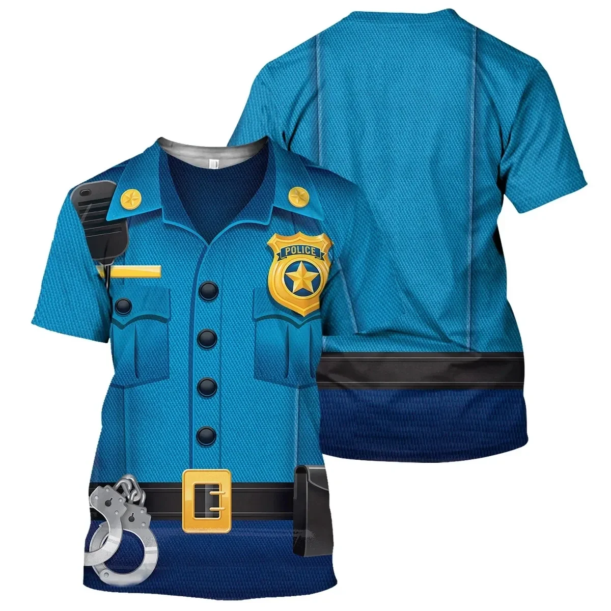

2024 Cosplay Uniform 3D Printing T Shirt Man Summer O-Neck Short Sleeve Oversized Top Casual Tee Loose Streetwear Harajaku