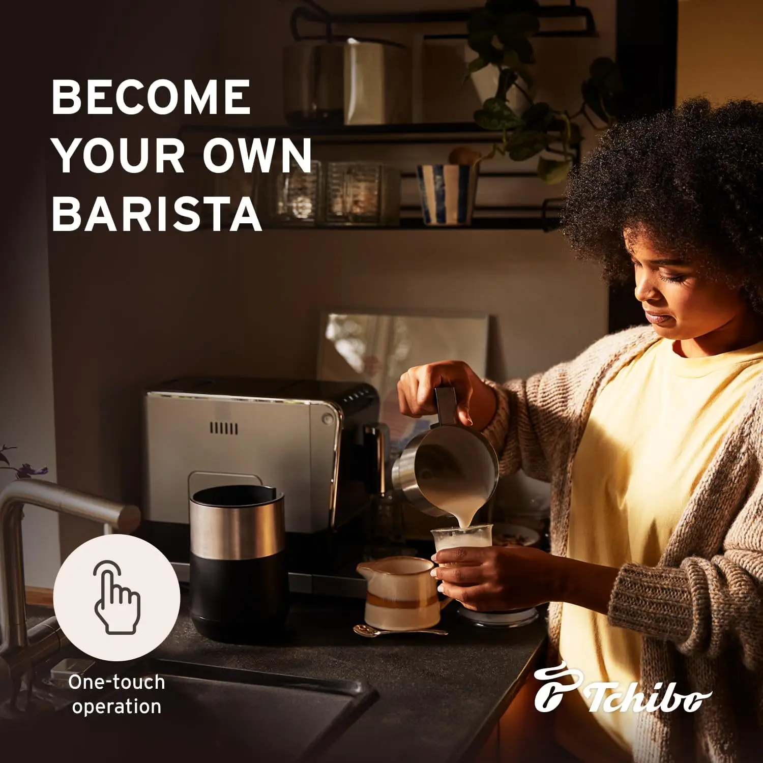 Induction Milk Frother, 16.9 oz Capacity - Electric Coffee Frother for Hot and Cold Milk Froth - with Touch Button and Au 2