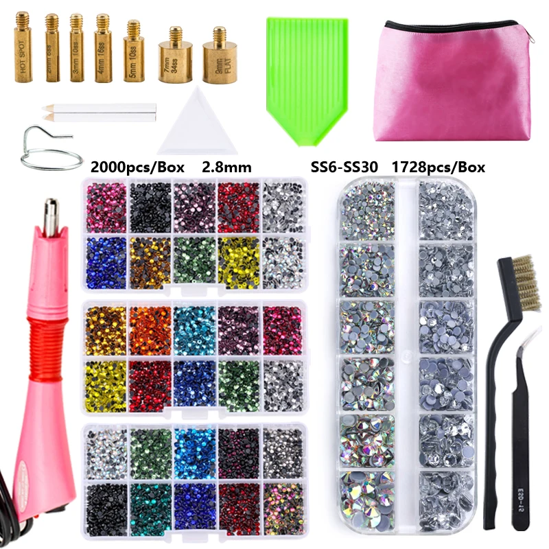 Applicator Kit Rhinestones Bedazzler Hotfix Diy-Kit with 7 Different Tip  Sizes