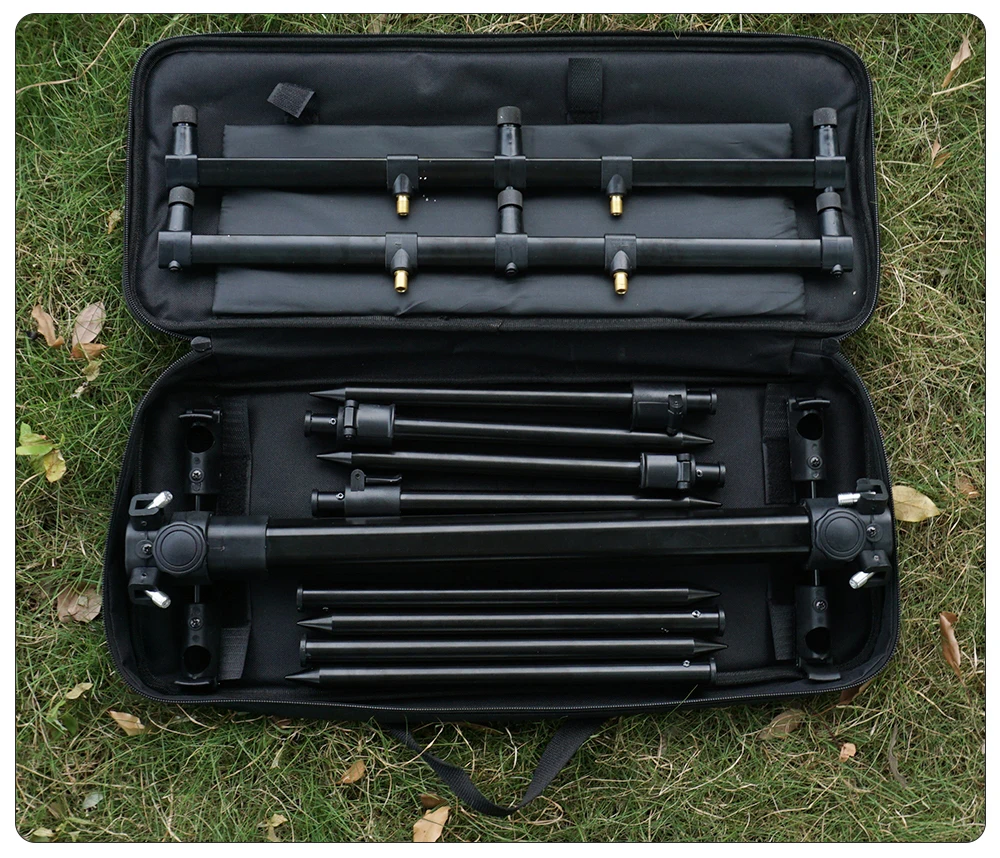 Hirisi Karpfen-Angelruten-Pod-Set für 3 Angelruten, Bankstäbe, Rutenhalter, Unterstützung 4095, Angelzubehör – Detail 8