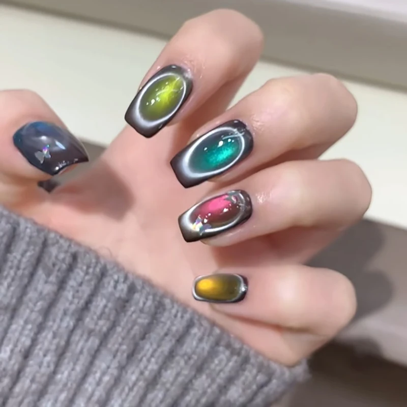 1초-2.5cm 블랙홀 원형 캣아이 네일 마그넷 스틱 초강력 캣아이 네일아트 마그넷 링 홀 캣아이 젤 마그네틱 도구