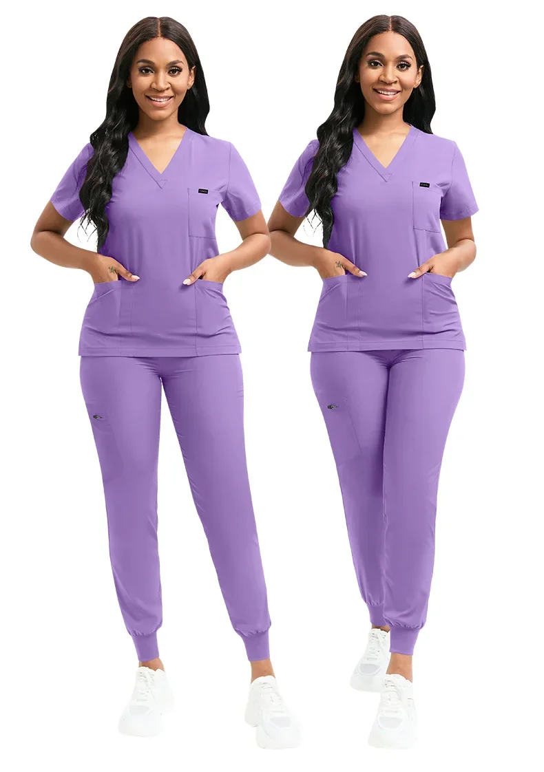 

Stretch Medical Uniforms Women Scrubs Sets Hospital Doctors Clothes Nurses Accessories Dental Clinic Beauty Salon Spa Workwear