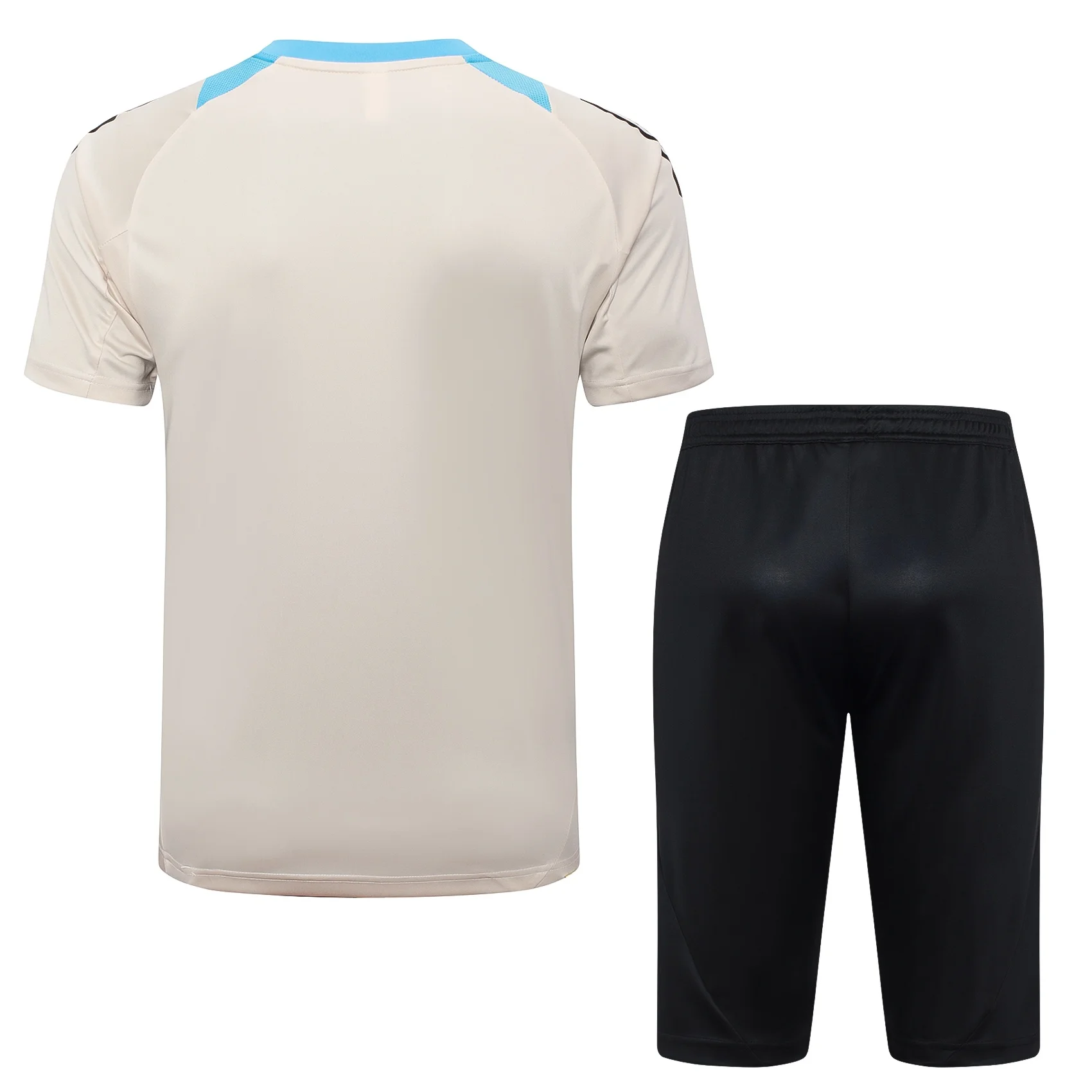 Nike Soccer Jerseys Men Short-sleeved and Above-the-knee Shorts Breathable Performance Comfortable Training Suit Beige