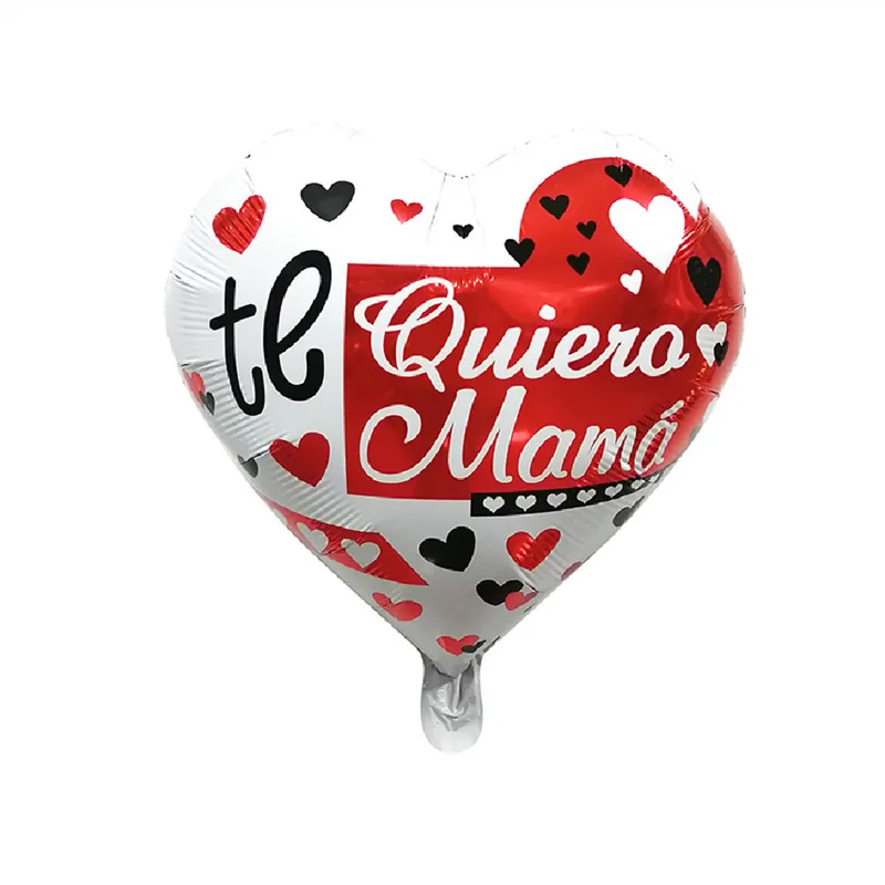 Paquete Globos Corazón Rojo Impreso - Te Amo