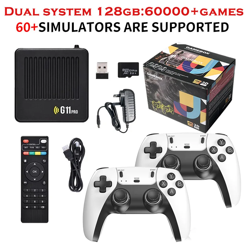 Console di Gioco Portatile 4K HD con Controller Wireless 2.4G, 64GB/128GB, 60000+ Giochi Retro, Sistema Dual - immagine 6