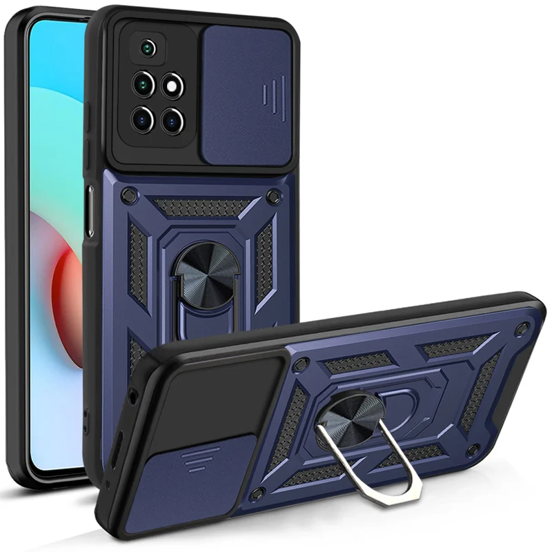 thumbnail image 1 of PKCASE Slide Camera Lens Case for Xiaomi Redmi Note 9 10 11 11S 12 Pro Max Grade Bumpers Armor Ring Cover For Mi 11 12 12X 12C, 1 of 5