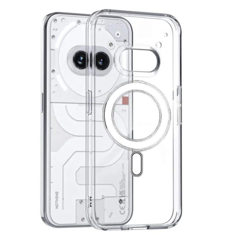 Clear Acrylic Shockproof Phone Cover with Magnetic Wireless Charging Capability