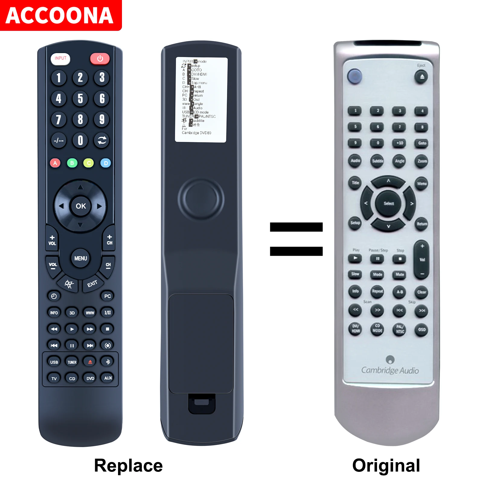 Telecomando Rc-Dvd89 Rc-Dvd86 Dvd98 Dvd99 Per Cambridge Audio Dvd