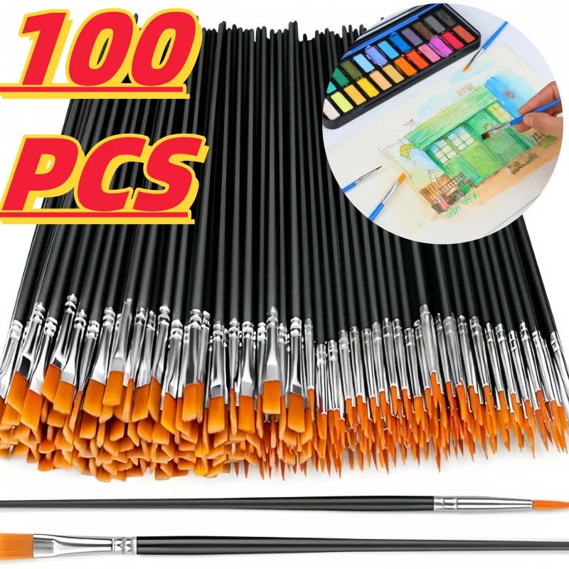 Painting Brushes Paint Pen Flat Brushes for Digital Oil Drawing Art Paint