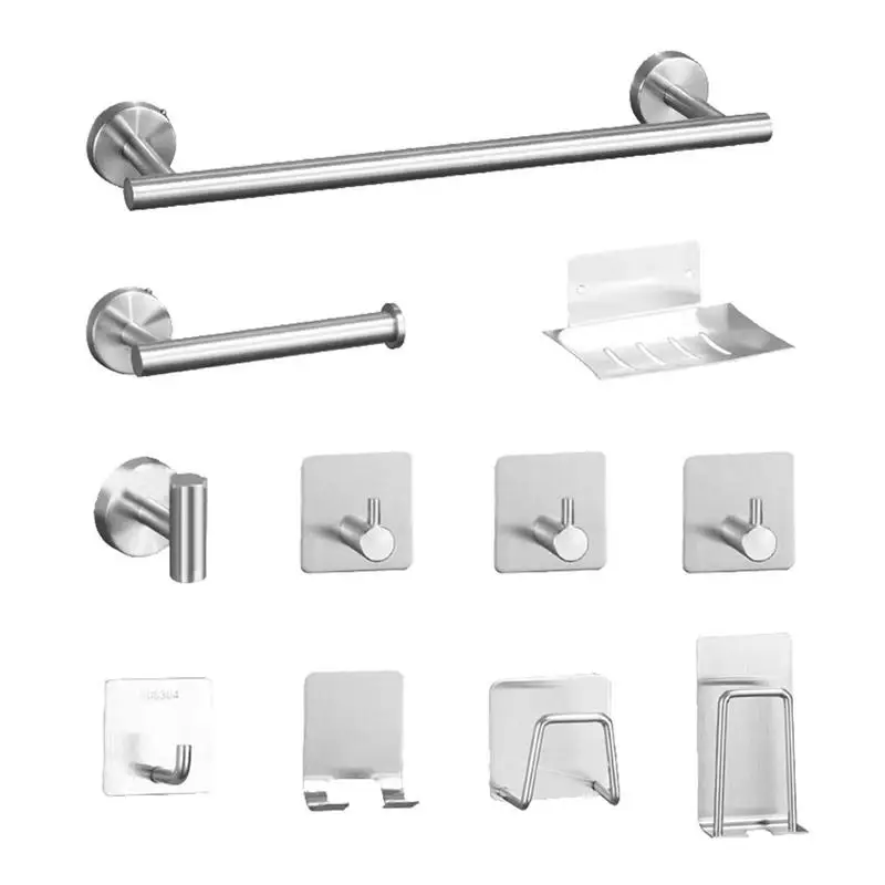 

Bathroom Accessory Set Wall Mounted Bathroom Accessories Kit Stainless Steel Towel Holder For Bathroom Wall Including Hand Towel