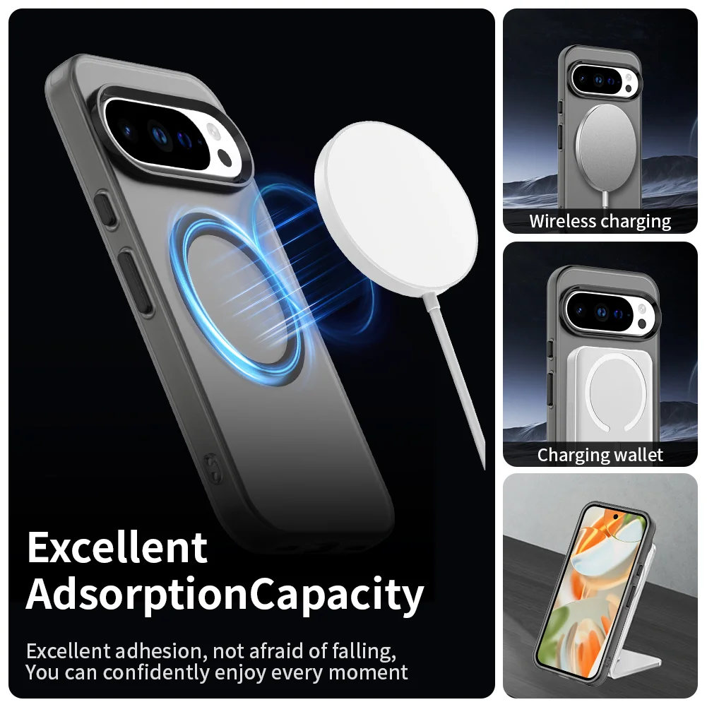 Magnetic Wireless Charging Case with Candy Colors and Transparent Back Shell