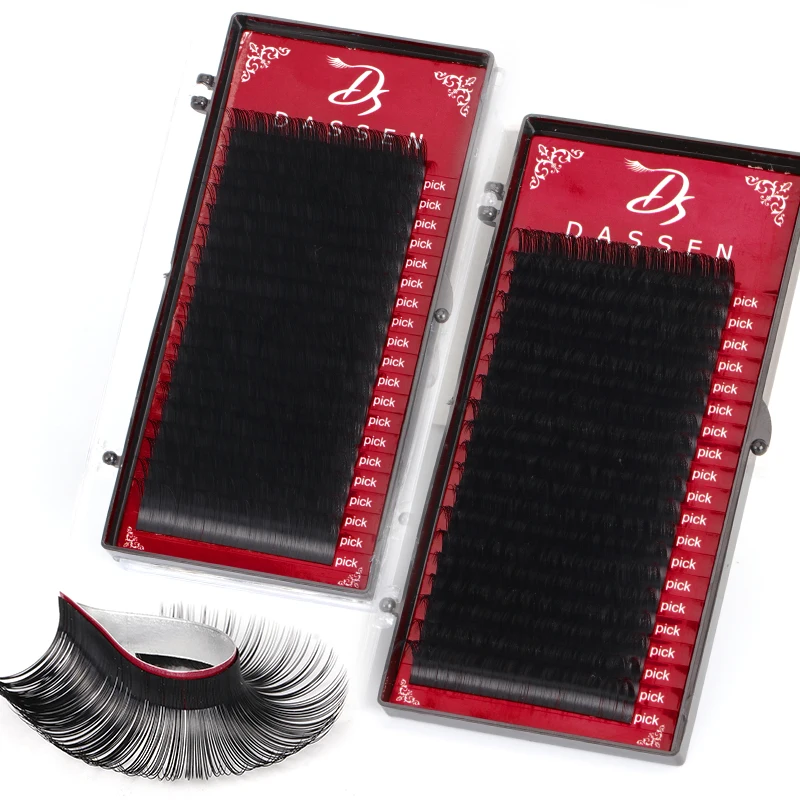 

Dassen 20rows Korea PBT CC C D Curl Eyelash Extension False Individual Lashes Hand Made Faux Mink Eyelashes For Extensions