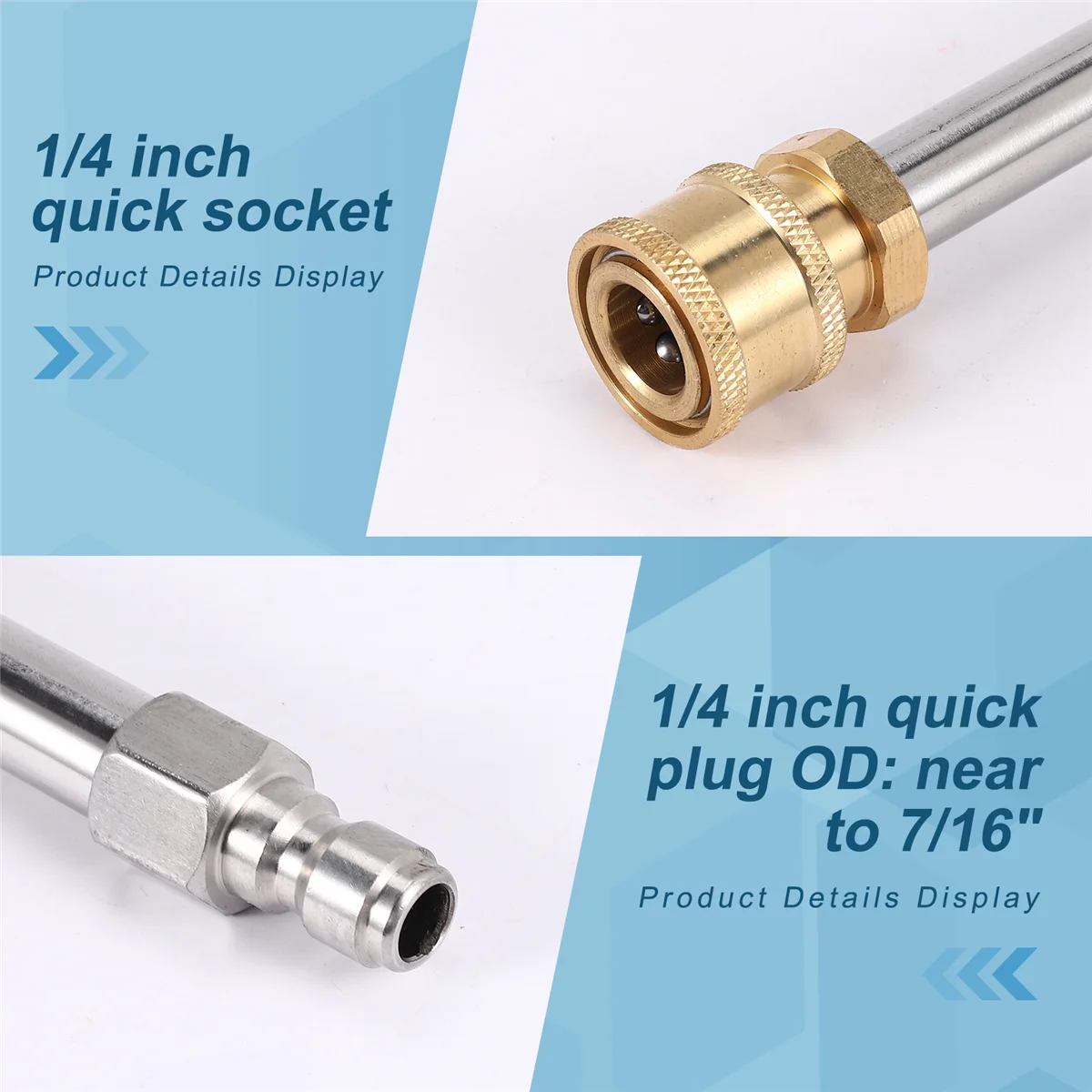 Pressure Washer Extension Rod 17-Inch Stainless Steel 1/4 Inch Quick-Connect Electric Washer Nozzle 6