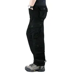 Men's Tactical Camouflage Multi-Pocket Cotton Overalls - 30 (008Black)