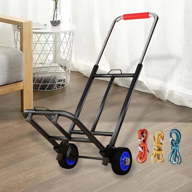 Összecsukható Kézi Teherautó Dolly Állítható Fogantyú Kocsi Sima Gördülő Erős Otthoni Mozgó És Utazási Poggyász Kézműves - Image 6