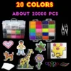 2000pcs 5mm Fused Beads Kit Hama Bead Box Iron-on Paper Beads, Peg Board, Rich Accessories, Fusion Beads for Girls Gifts 5