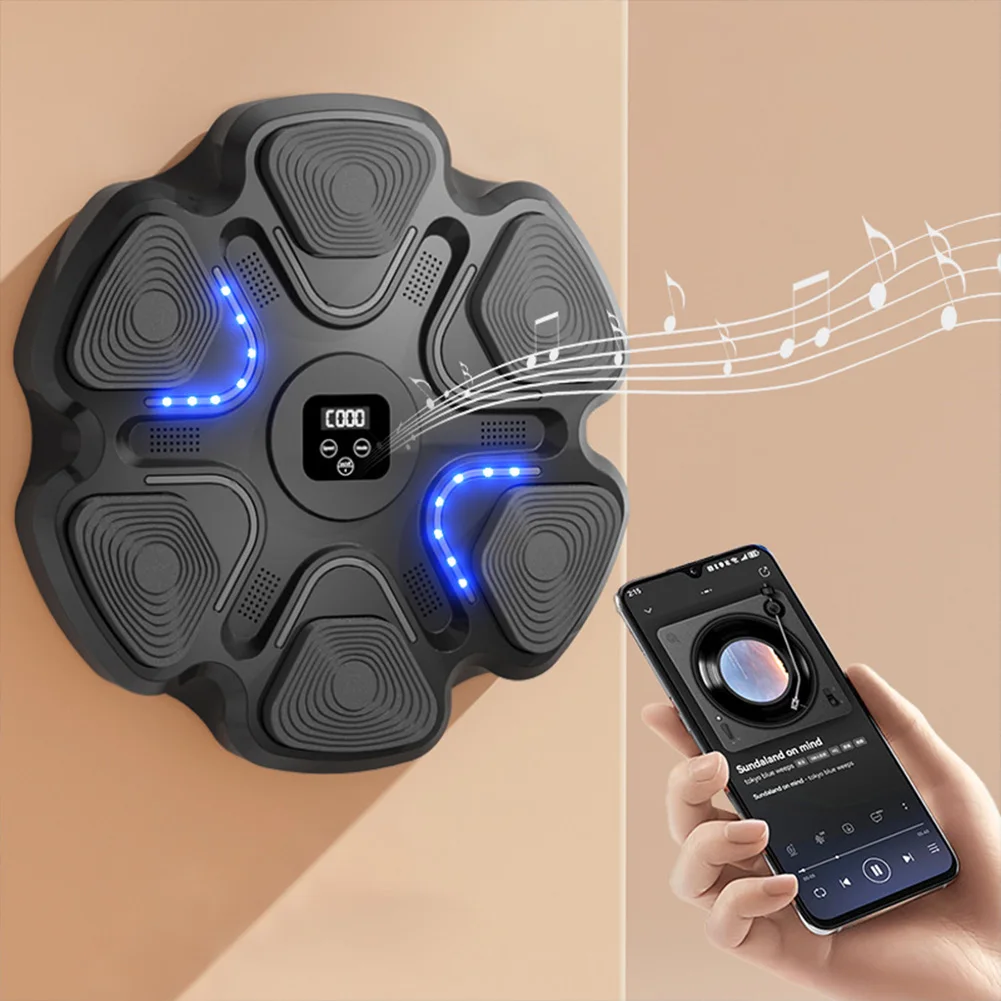 BT Smart Music Boxing Machine Adult/Children Sports Fitness Boxing Trainer Home Exercise Response Training Wall Target