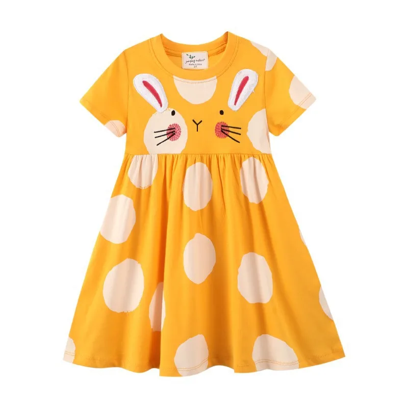 Jumping Meters New Arrival 2022 Children's Girls Dresses Short Sleeve Summer Baby Party Clothes Cartoon Print Toddler Dresses dresses bloomingdales