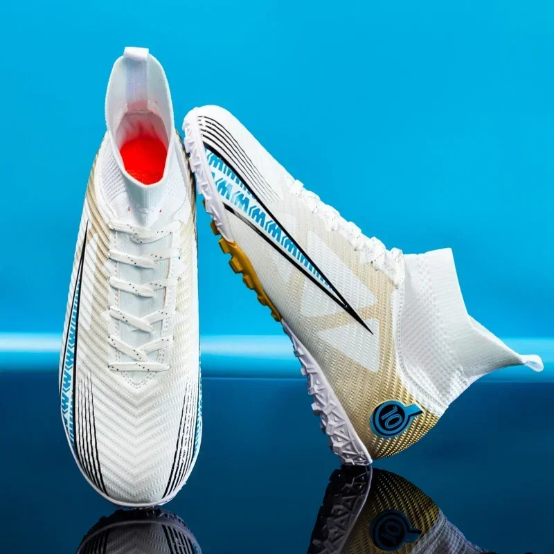 Football Shoes Professional Men Soccer FG/TF Training Cleats Ankle Unisex Outdoor Ultralight