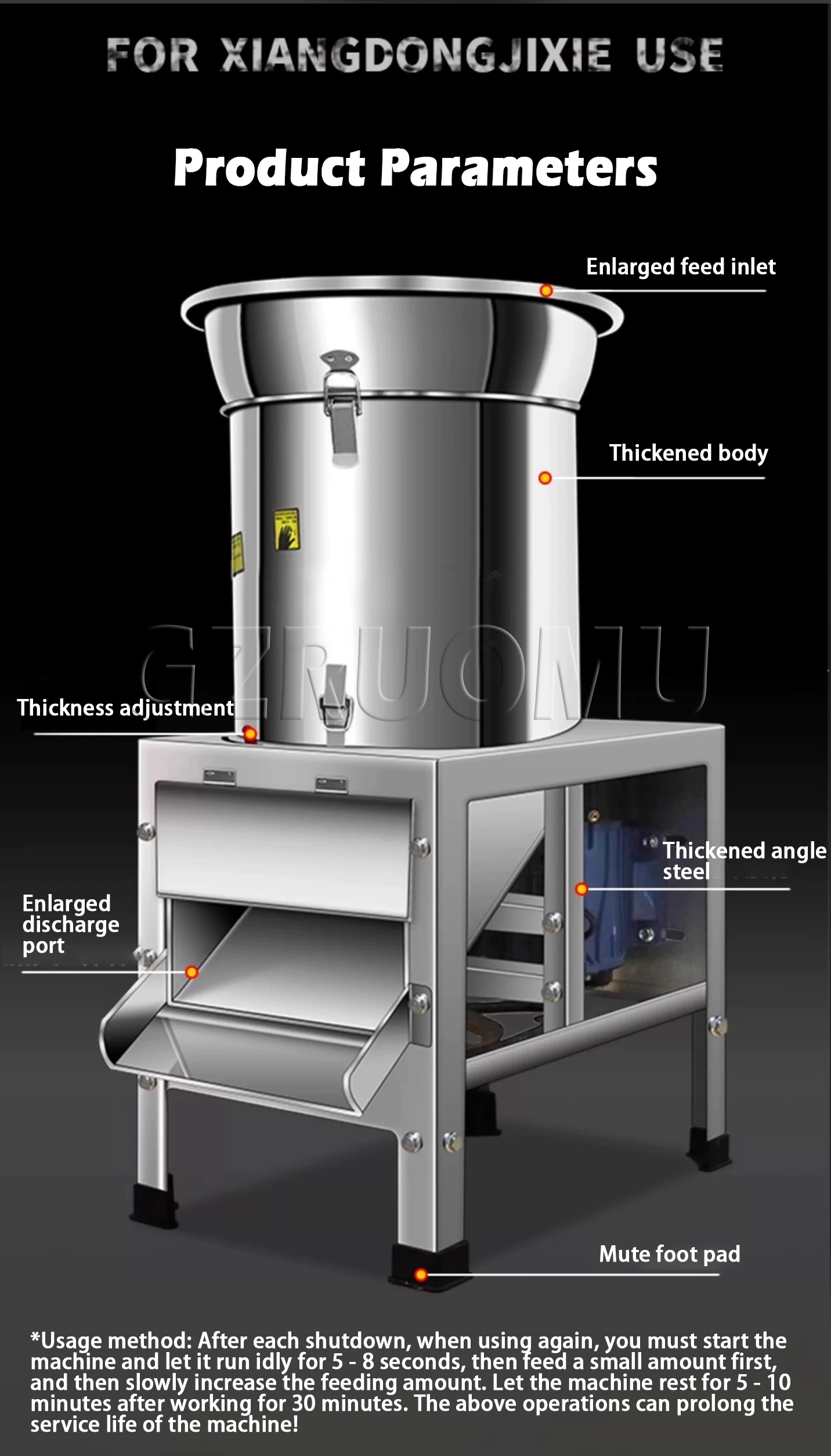 Stainless Steel Electric Food Processor 220V Vegetable Chopping Machine Chili Me