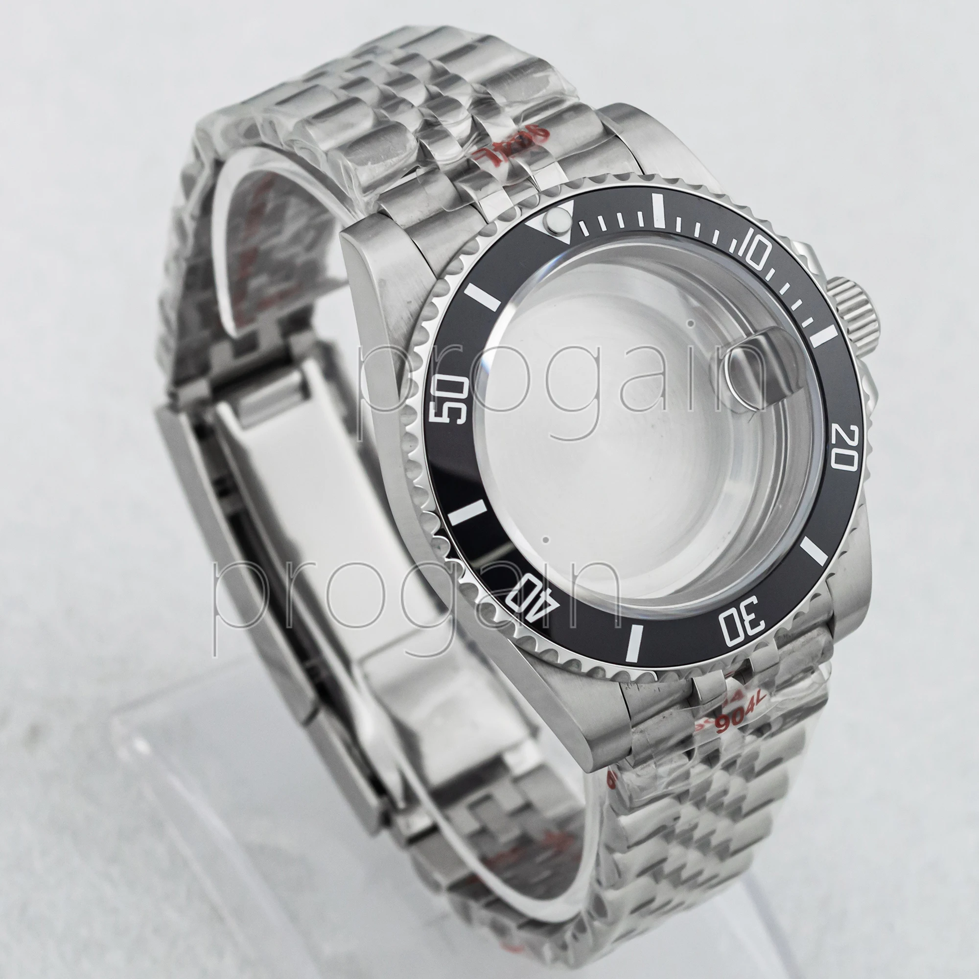 40mm NH35 Case Sapphire Glass Men Watch Stainless Steel Jubilee Strap Waterproof Watch Case Fit NH35 NH36 NH34 Movement