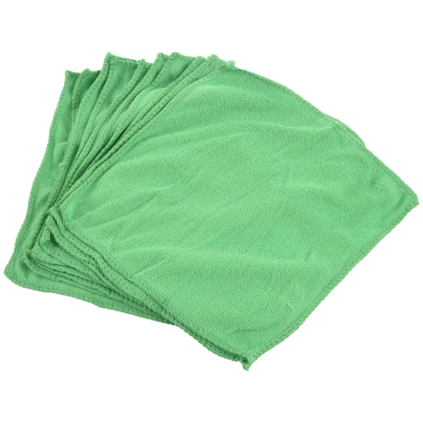 

10pcs Practical Soft New Car Wash Towel Cleaning Duster Auto Detailing Green Microfiber