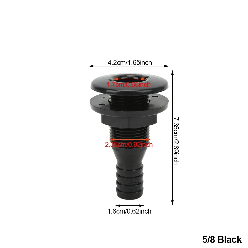 Boats Fitting Boat Through Hull Connector ABS Plastic Hose Coupling Drain Outlet Accessory Drain Scupper Thru Hull Fitting