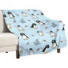 Noot pingu and friends Throw Blanket Soft Plush Plaid Cute Blanket Plaid Summer Blanket 1