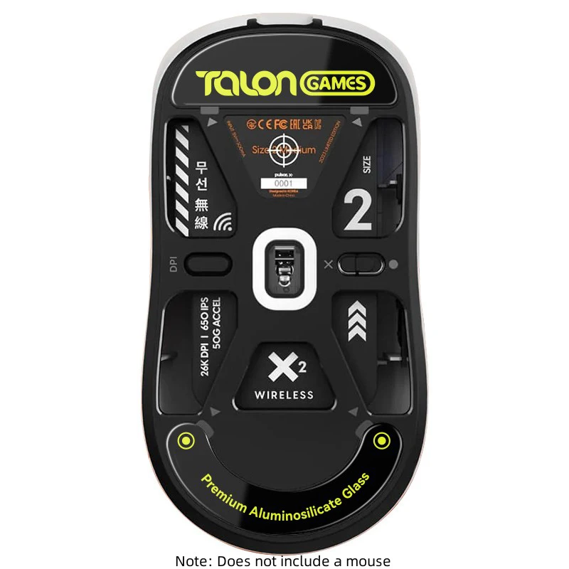 Tunongames-compatível com Mini Mouse sem Fio Pulsar x2 x2 Borda Curva Redonda Patins de Vidro