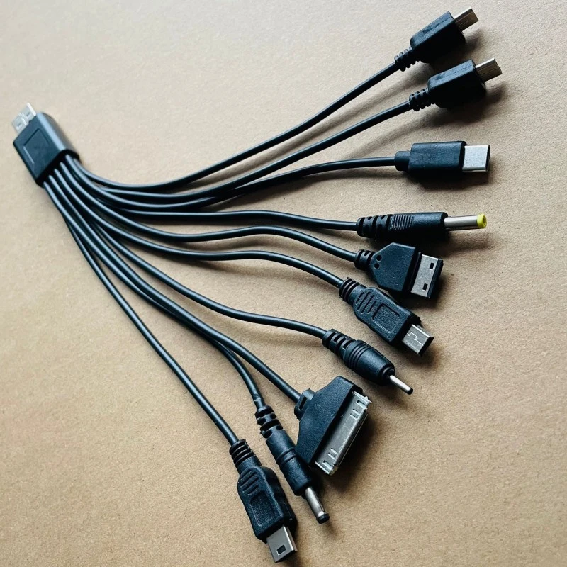 범용 멀티 핀 케이블 충전기, USB 어댑터 케이블, 데이터 와이어 코드 하이 퀄리티, 10 in 1 다기능 USB 데이터 전송 케이블