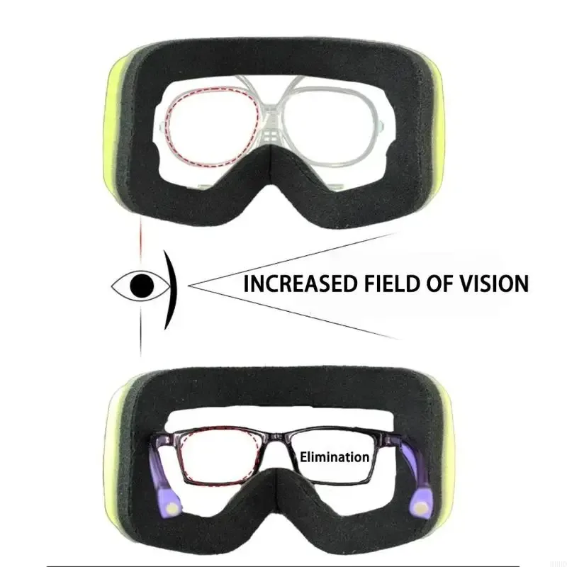 Butterfly Myopia Frame Ski Goggle Insert - PC Adjustable Prescription Lens Adapter Detachable Nearsighted Inner Frame Skiing