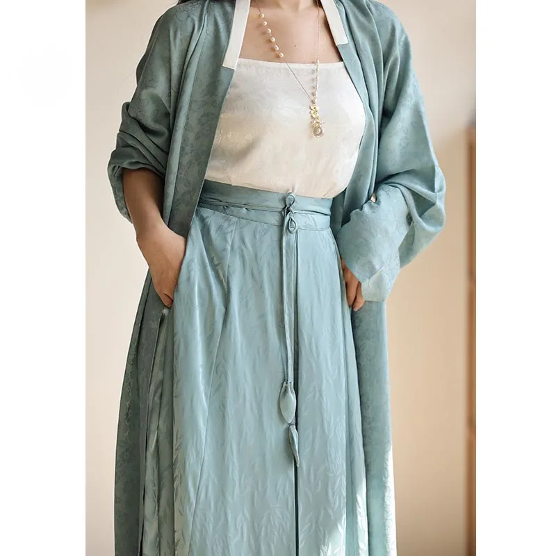 Original Song-made Three-fold Culottes Daily Commuter Hanfu Dress Women's Summer Style Han Element Wide-leg Pants