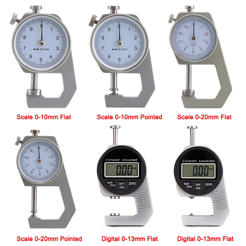 Digital Thickness Gauge with High-Resolution High Precision Gauge for Inch Paper Film Fabric